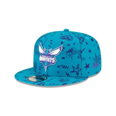 Charlotte Hornets Gorra | New Era NBA Doodle 9fifty Snapback Cap Mexico - Azules